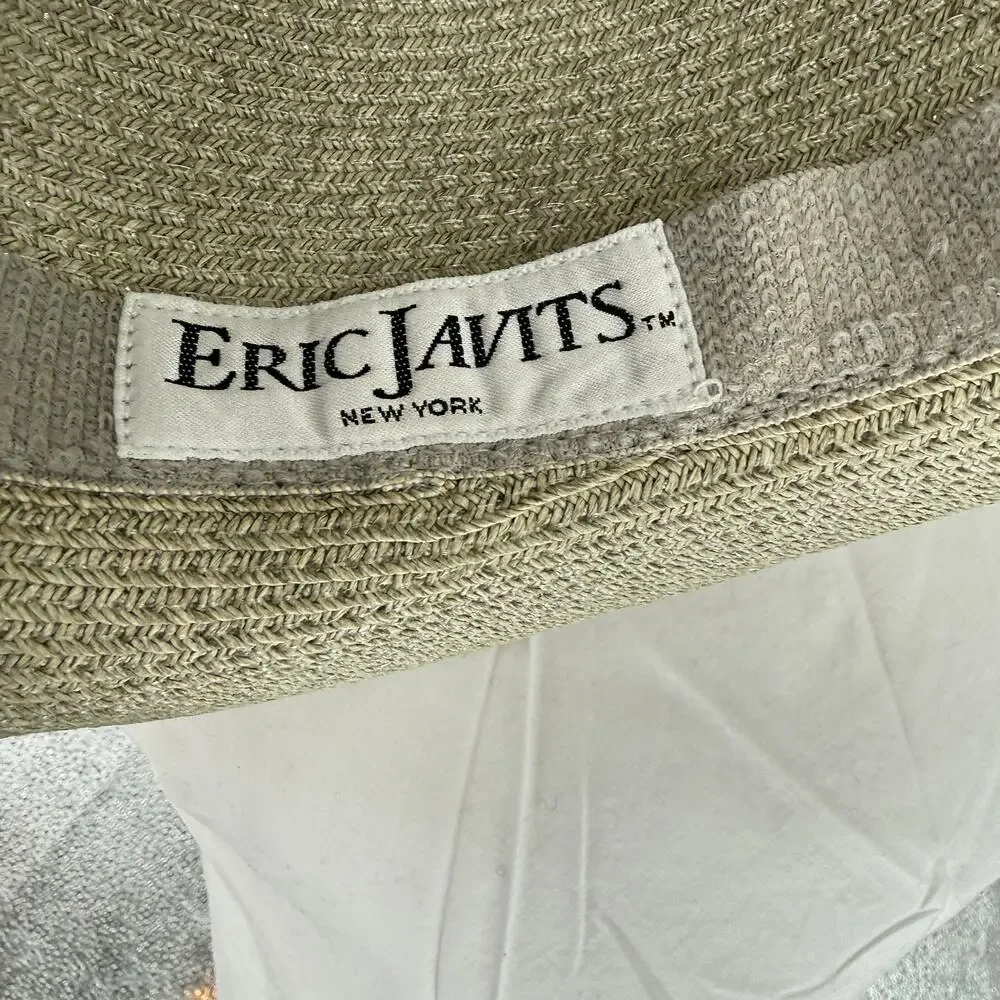 Eric Javits Squishee Packable Brimmed Straw Sun Hat Bark - Picture 3 of 4